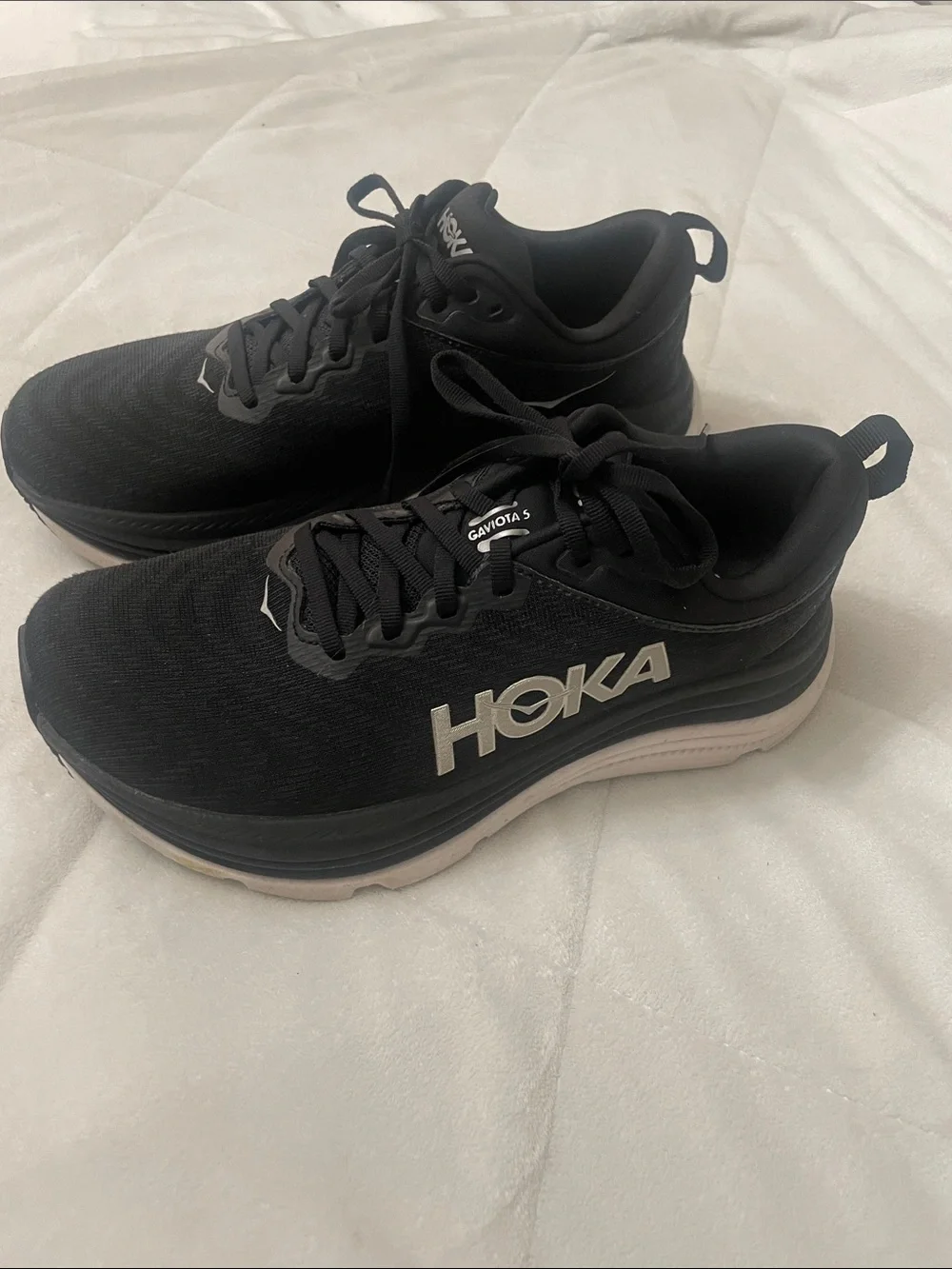 Hoka Gaviota 5 Black with White Logo